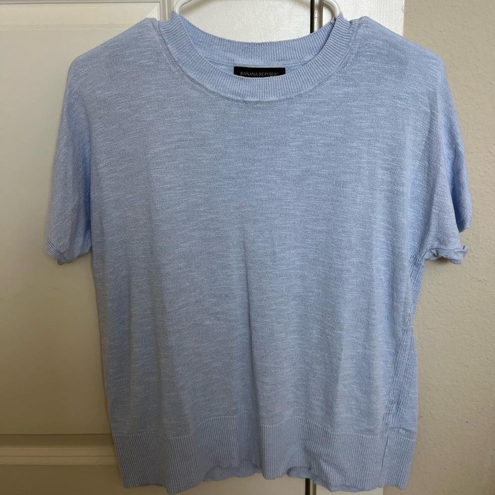 Fern Linen-Blend Short Sleeve Sweater